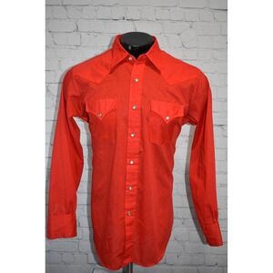 Ely Plains Western Shirt Mens Large 16.5x34 Red Pearl Snap Cowboy Vintage